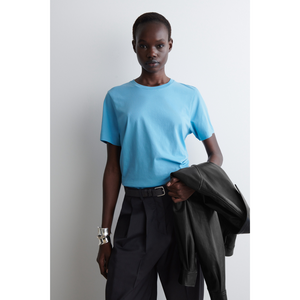 COS Crew-Neck Cotton T-Shirt in Blue